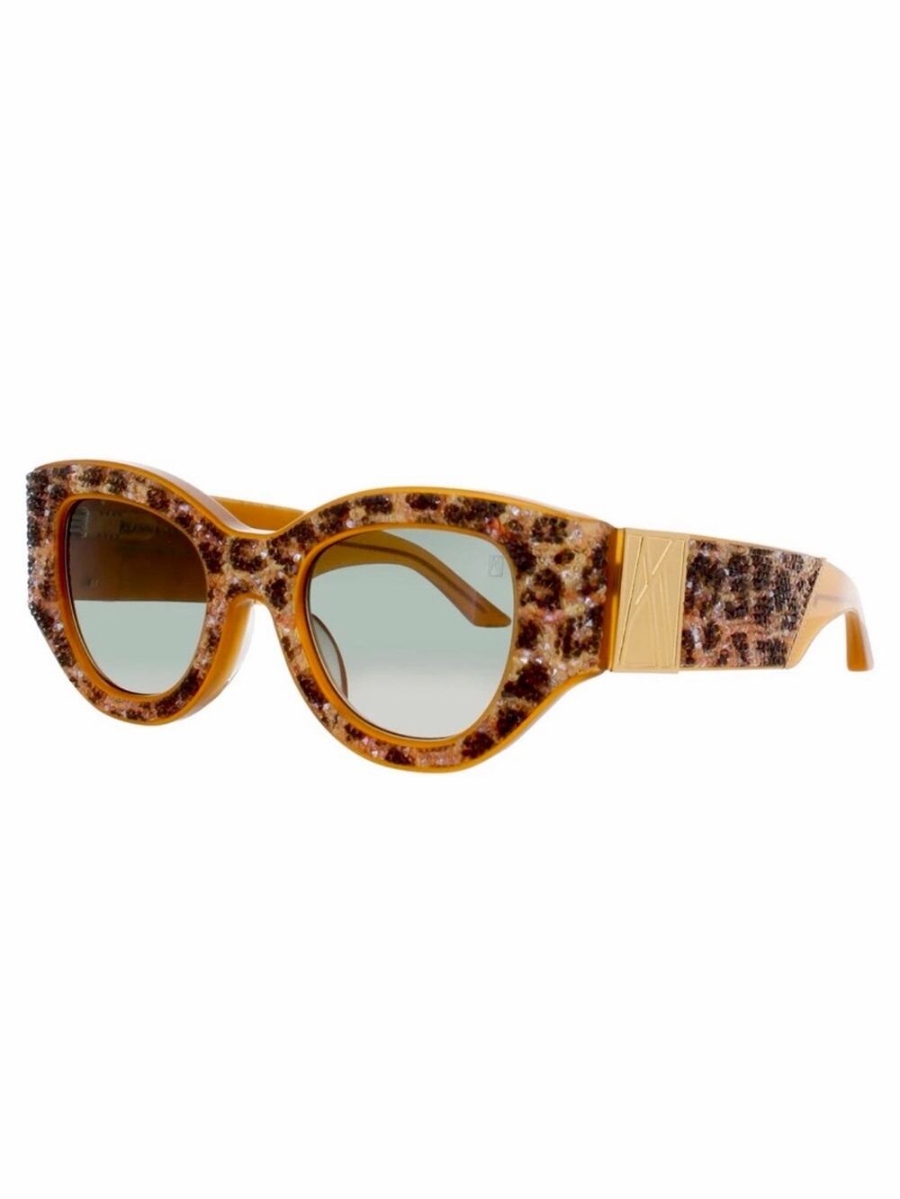 New Anna Karin Karlsson Lucky Goes To Vegas Leopard Crystals Sunglasses